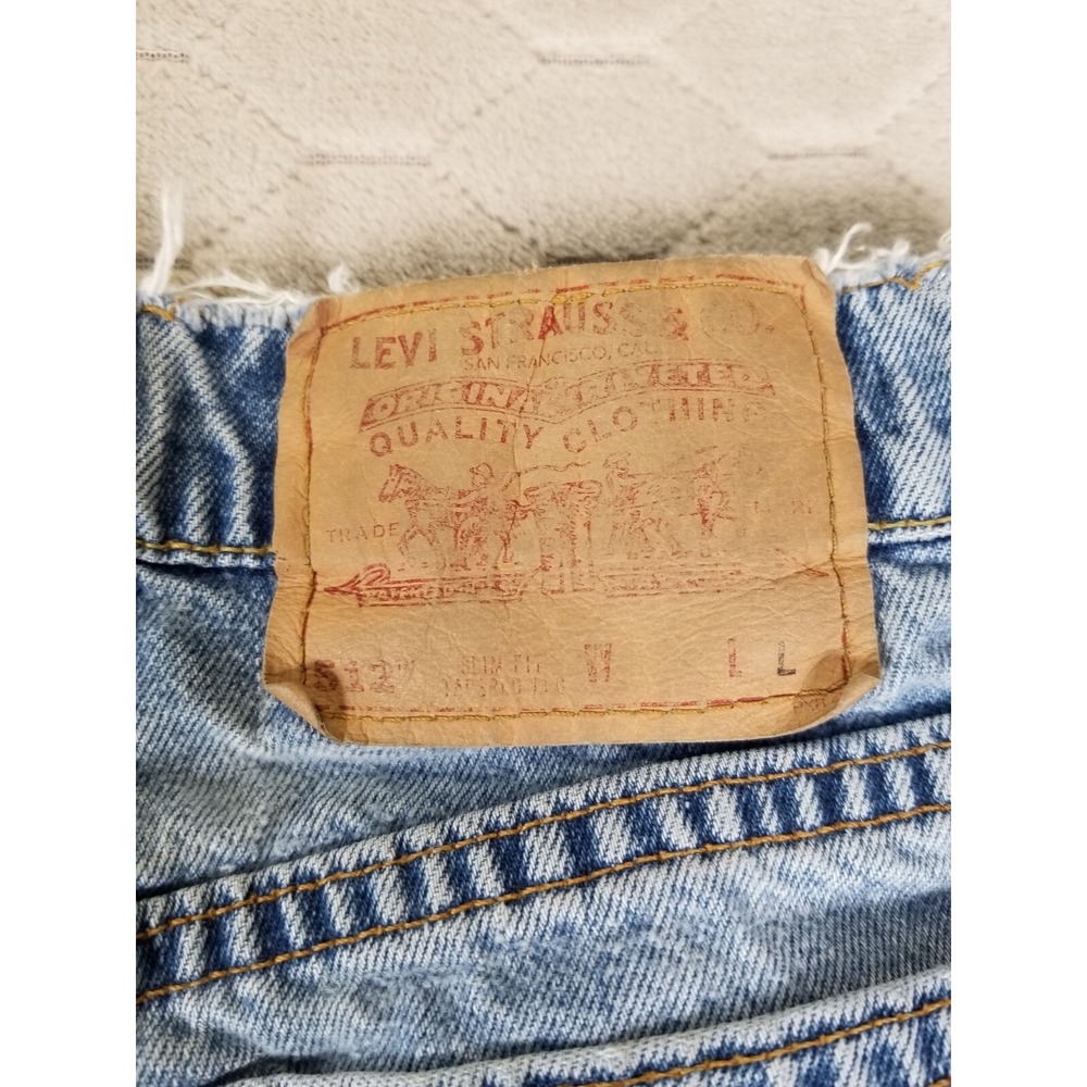 VTG Levis 512 High Rise Slim Tapered Jeans 26x32 USA Custom Painted Floral Faces - Picture 16 of 16